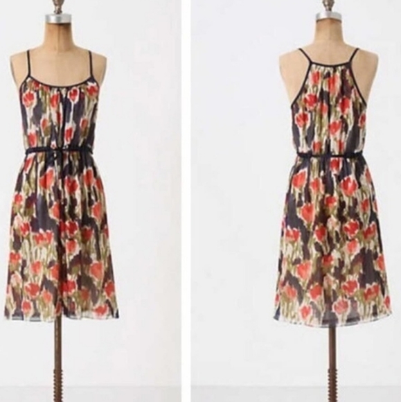ANTHROPOLOGIE Moulinette Soeurs Pond Reflections Silk Dress Sz. 4 - Picture 12 of 14